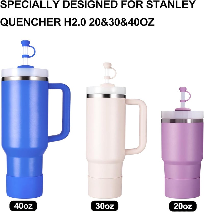 HYZ 8 Piece Accessories for Stanley Cup, Silicone Spill Proof Stopper Set and Protective Boot Including Straw Cover Cap for Stanley H2.0 20oz 30oz 40oz Tumbler, Iris - Image 4